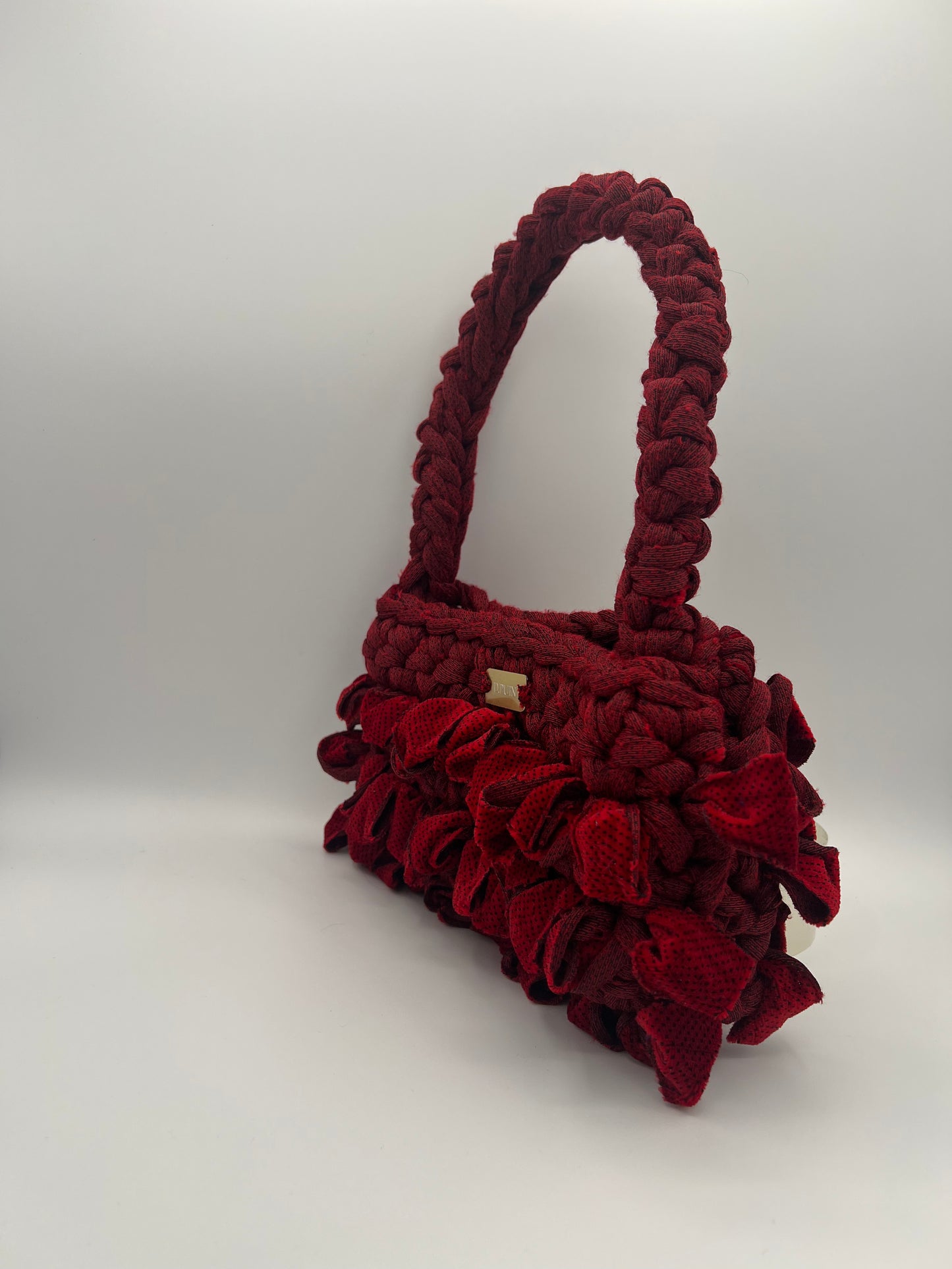 D.PUIN Handmade Crochet Bag – Velvet Garnet Dot
