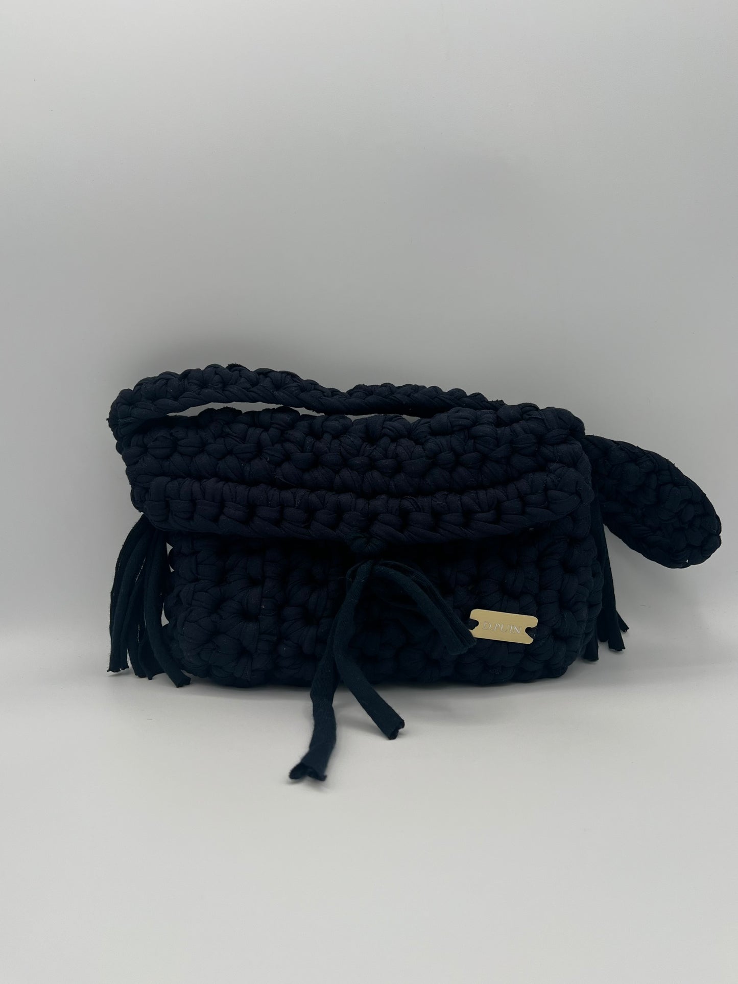 D.PUIN Handmade Crochet Bag – Black Side Bows
