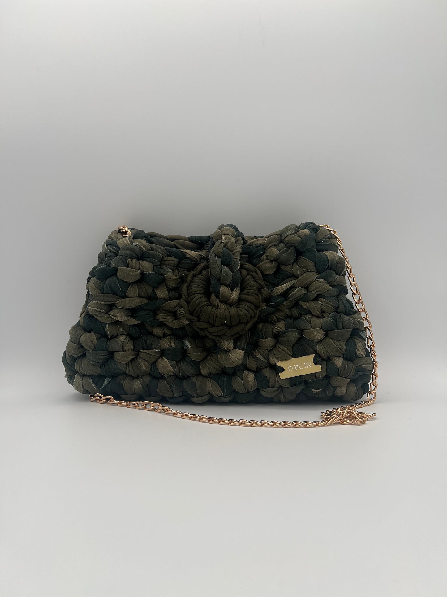 D.PUIN Handmade Crochet Bag – Olive Fold