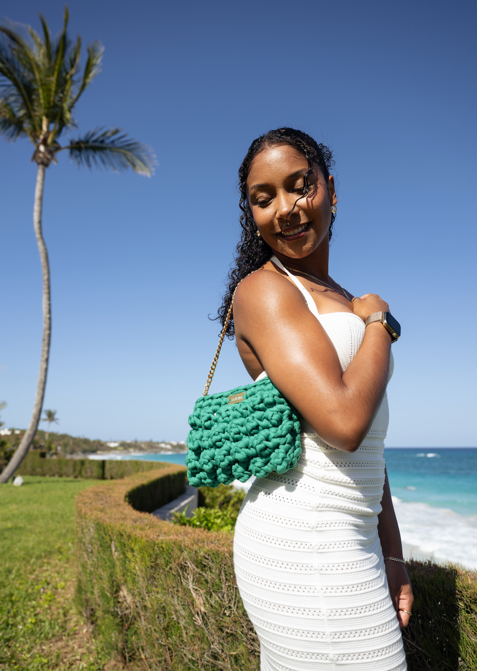 D.PUIN Handmade Crochet Bag – Emerald Escape