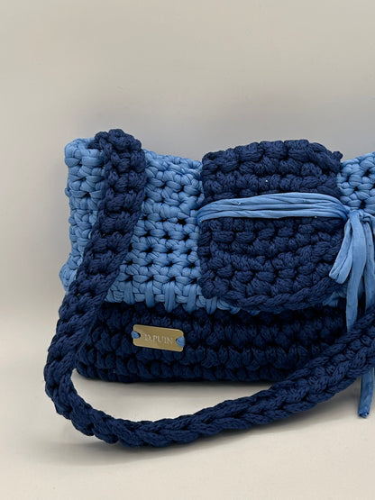 D.PUIN Handmade Crochet Bag – Blue Duo