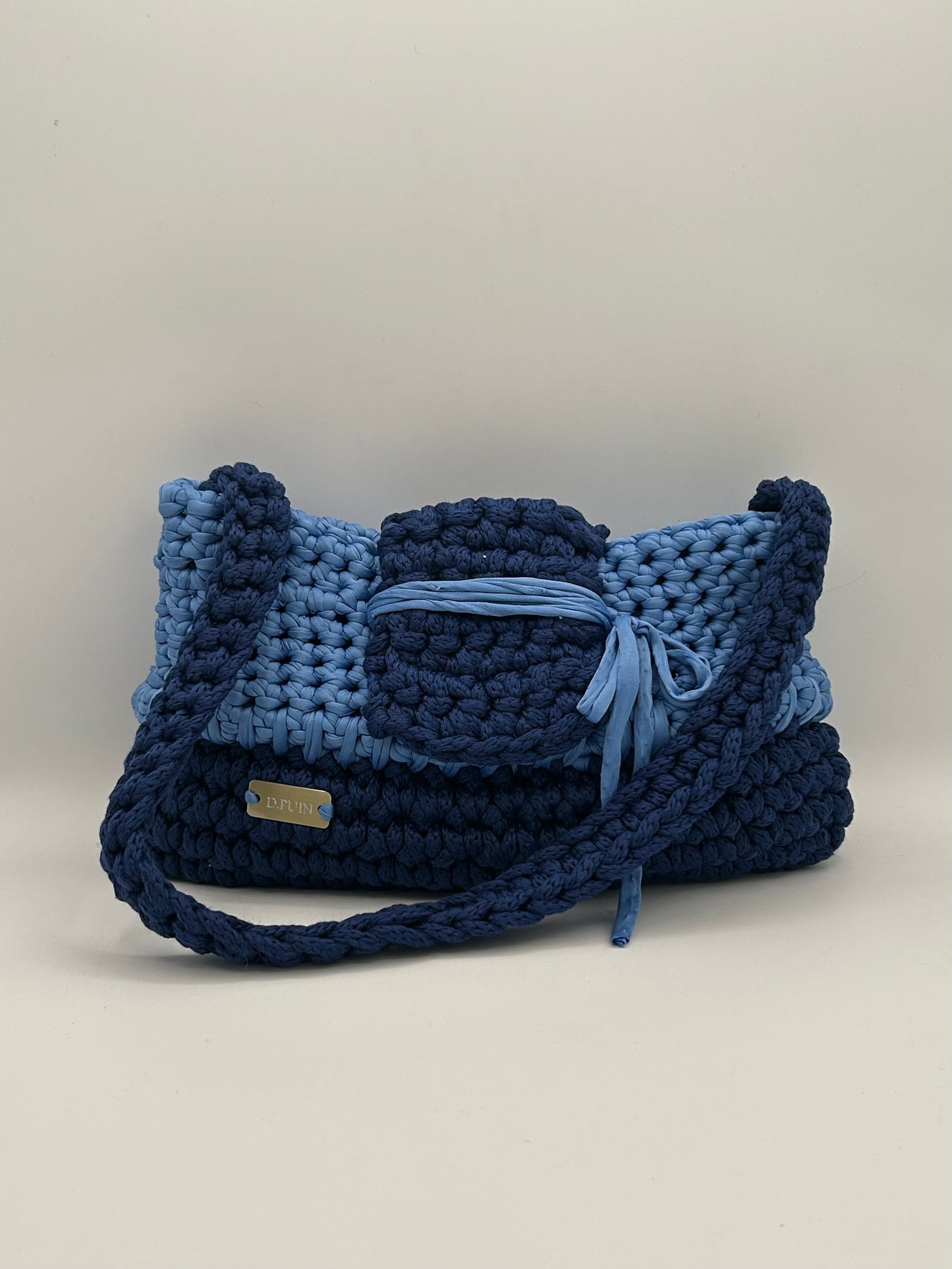 D.PUIN Handmade Crochet Bag – Blue Duo