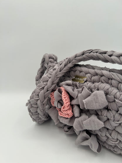 D.PUIN Handmade Crochet Bag – Rosy Petal Grey