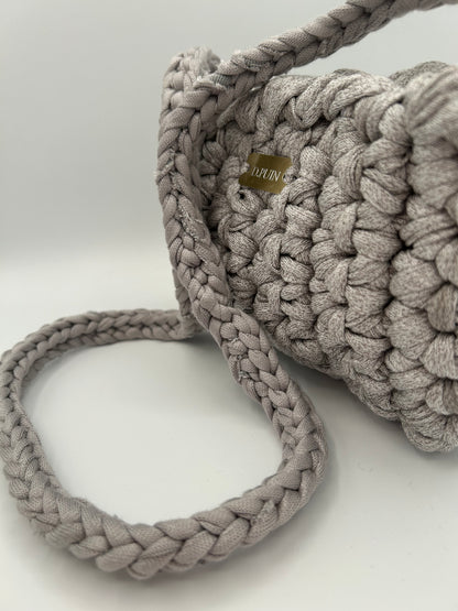 D.PUIN Handmade Crochet Bag – Grey Chunky