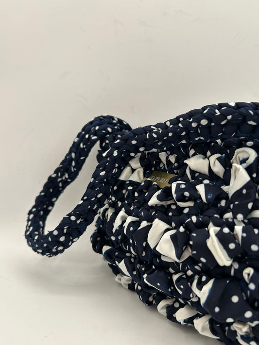 D.PUIN Handmade Crochet Bag – Blue Polka Breeze