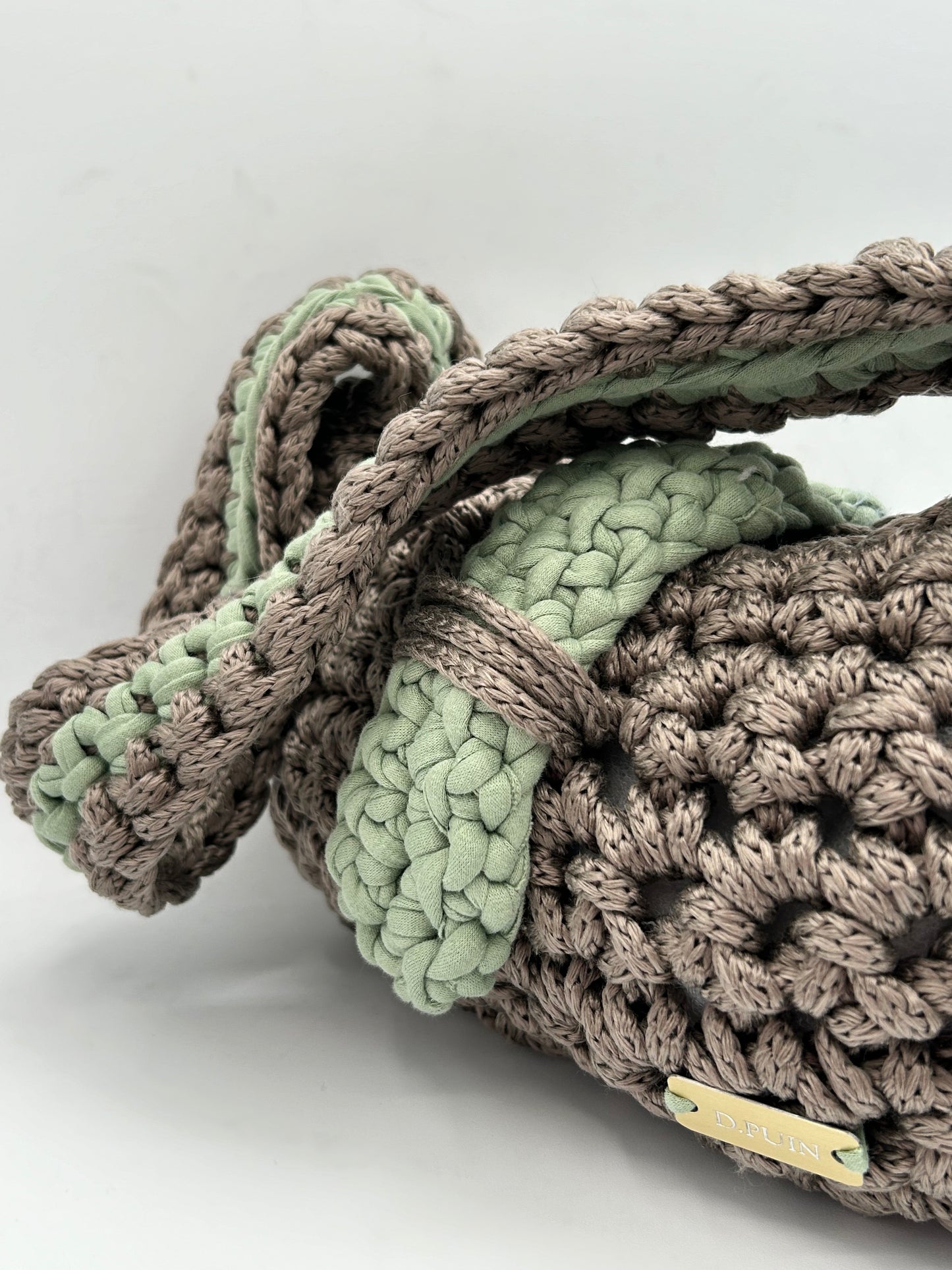D.PUIN Handmade Crochet Bag – Green Grooves