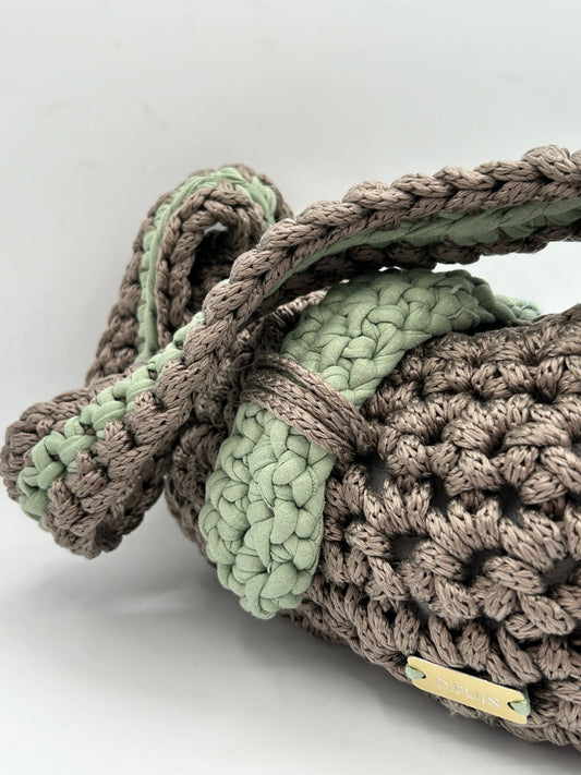 D.PUIN Handmade Crochet Bag – Green Grooves