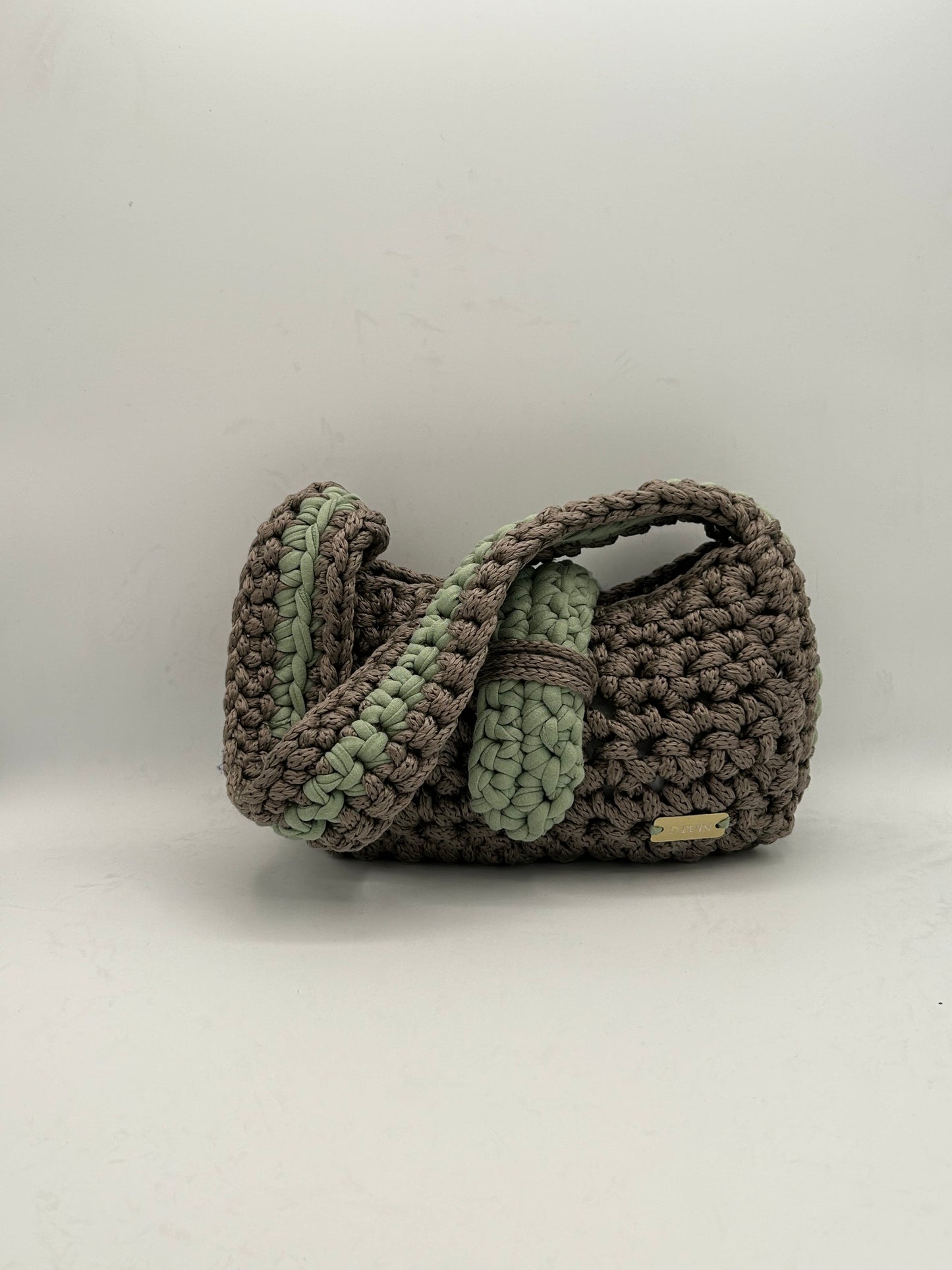 D.PUIN Handmade Crochet Bag – Green Grooves