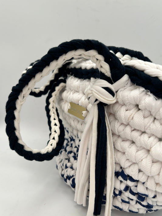 D.PUIN Handmade Crochet Bag – Navy Weave
