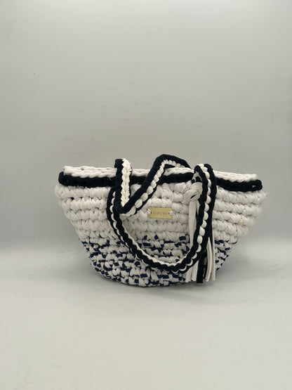D.PUIN Handmade Crochet Bag – Navy Weave