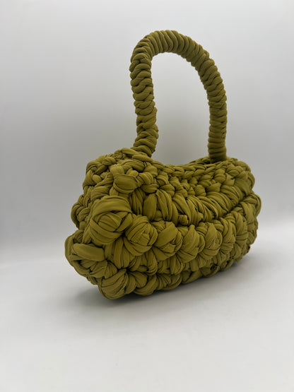 D.PUIN Handmade Crochet Bag – Green Pom Pom