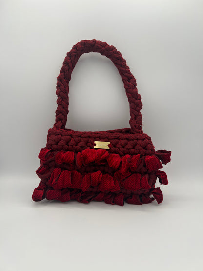 D.PUIN Handmade Crochet Bag – Velvet Garnet Dot