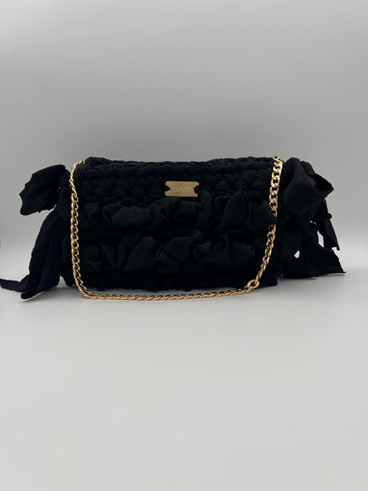 D.PUIN Handmade Crochet Bag – Midnight Ruffle