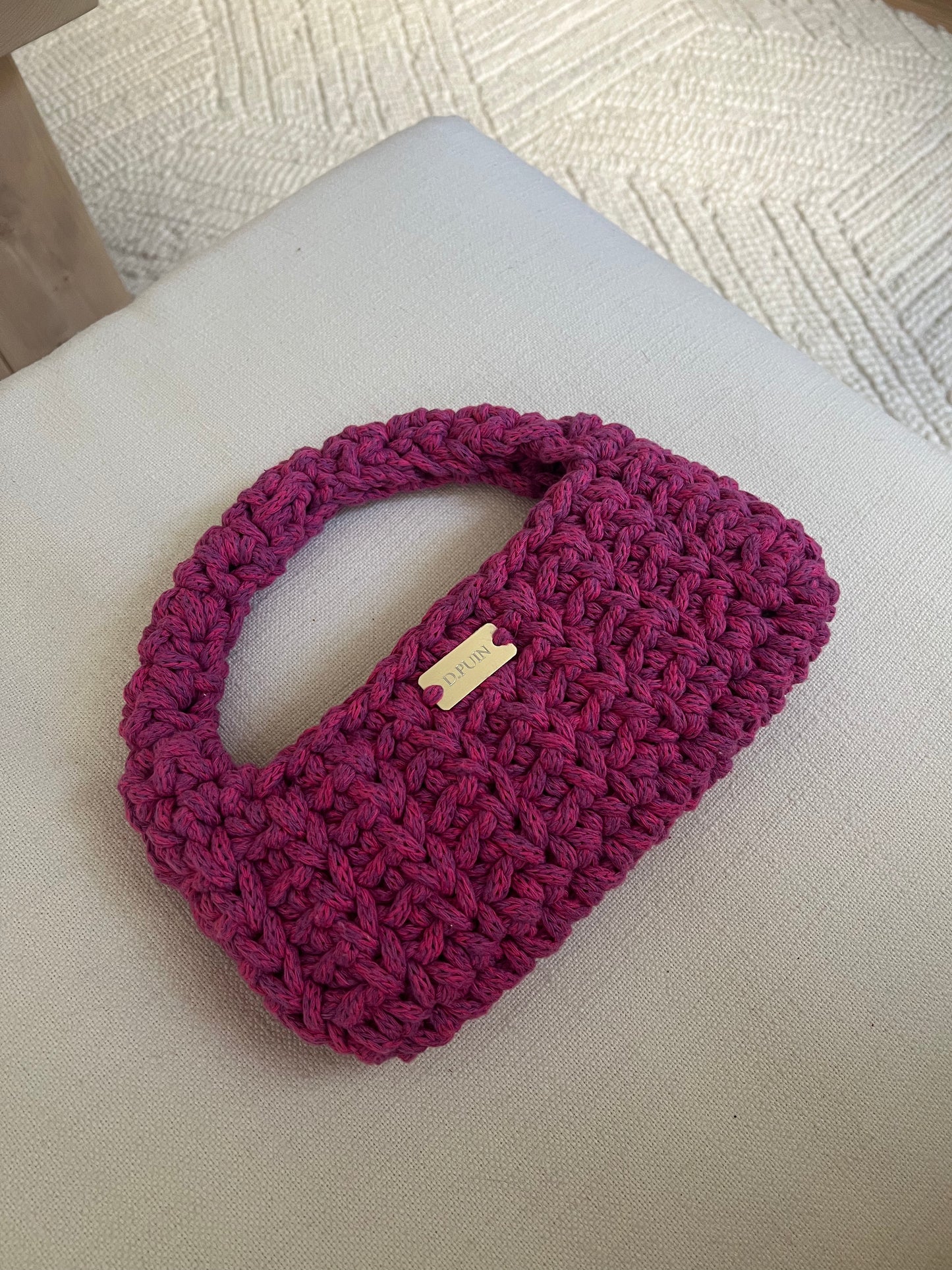 Handmade Crochet Pink Handbag - D.Puin Collection