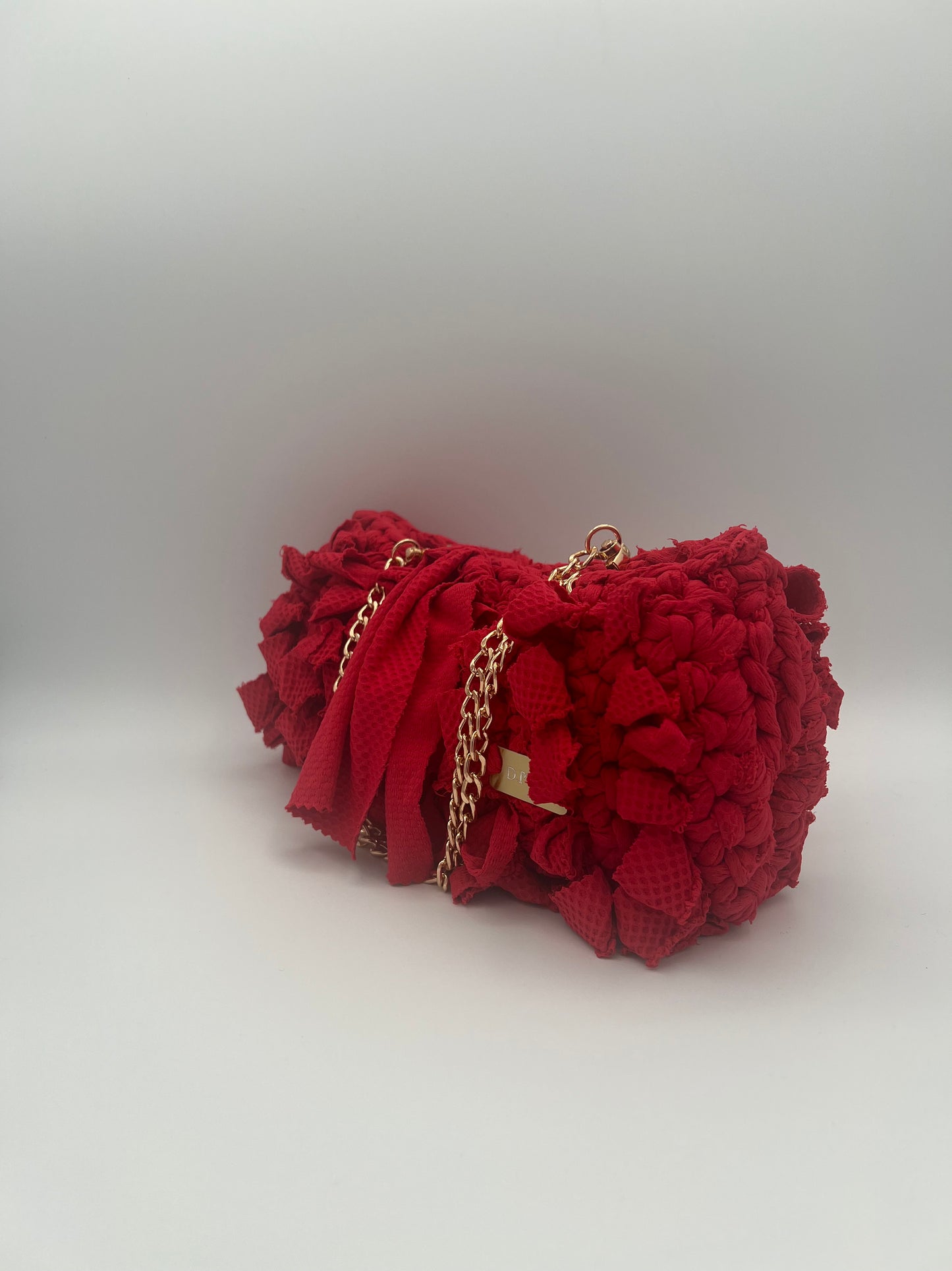 D.PUIN Handmade Crochet Bag – Red Ruffle