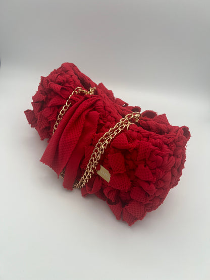 D.PUIN Handmade Crochet Bag – Red Ruffle
