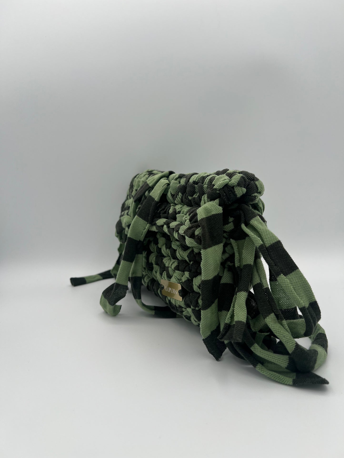 D.PUIN Handmade Crochet Bag – Green Stripe Mix