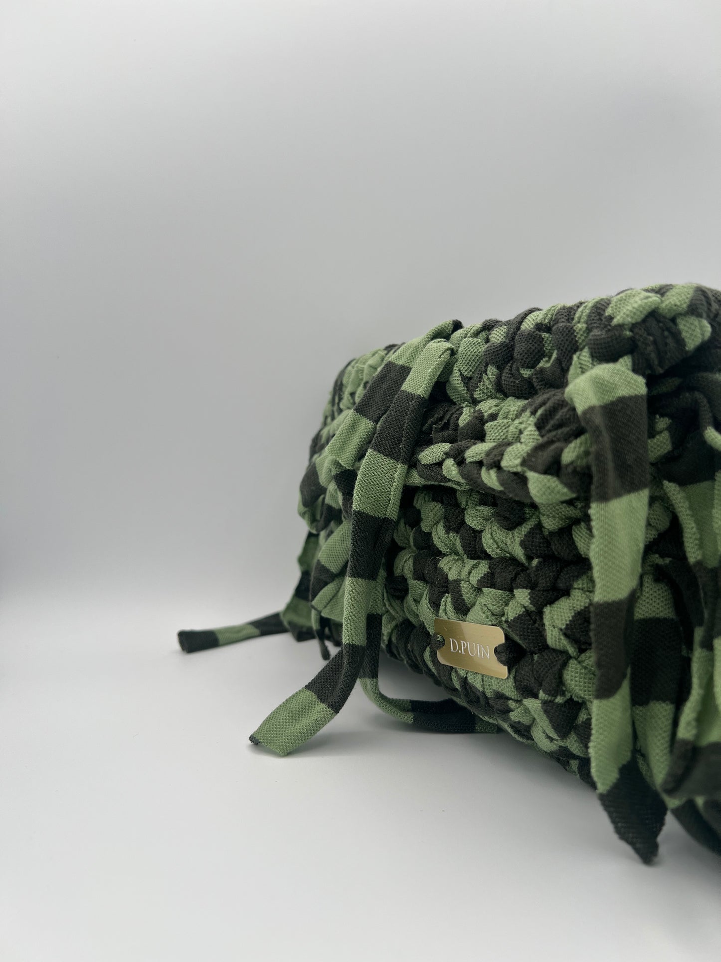 D.PUIN Handmade Crochet Bag – Green Stripe Mix