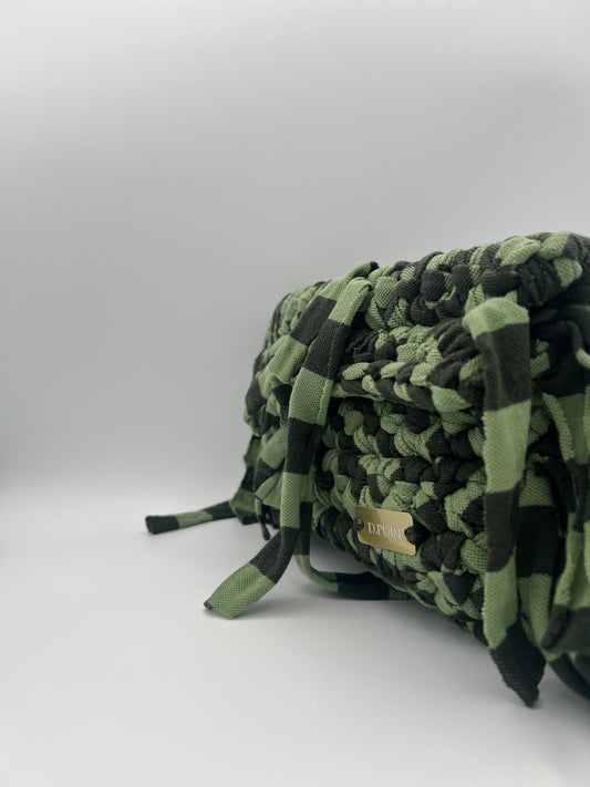 D.PUIN Handmade Crochet Bag – Green Stripe Mix