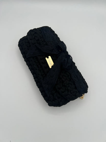 D.PUIN Handmade Crochet Bag – Black Party Bow