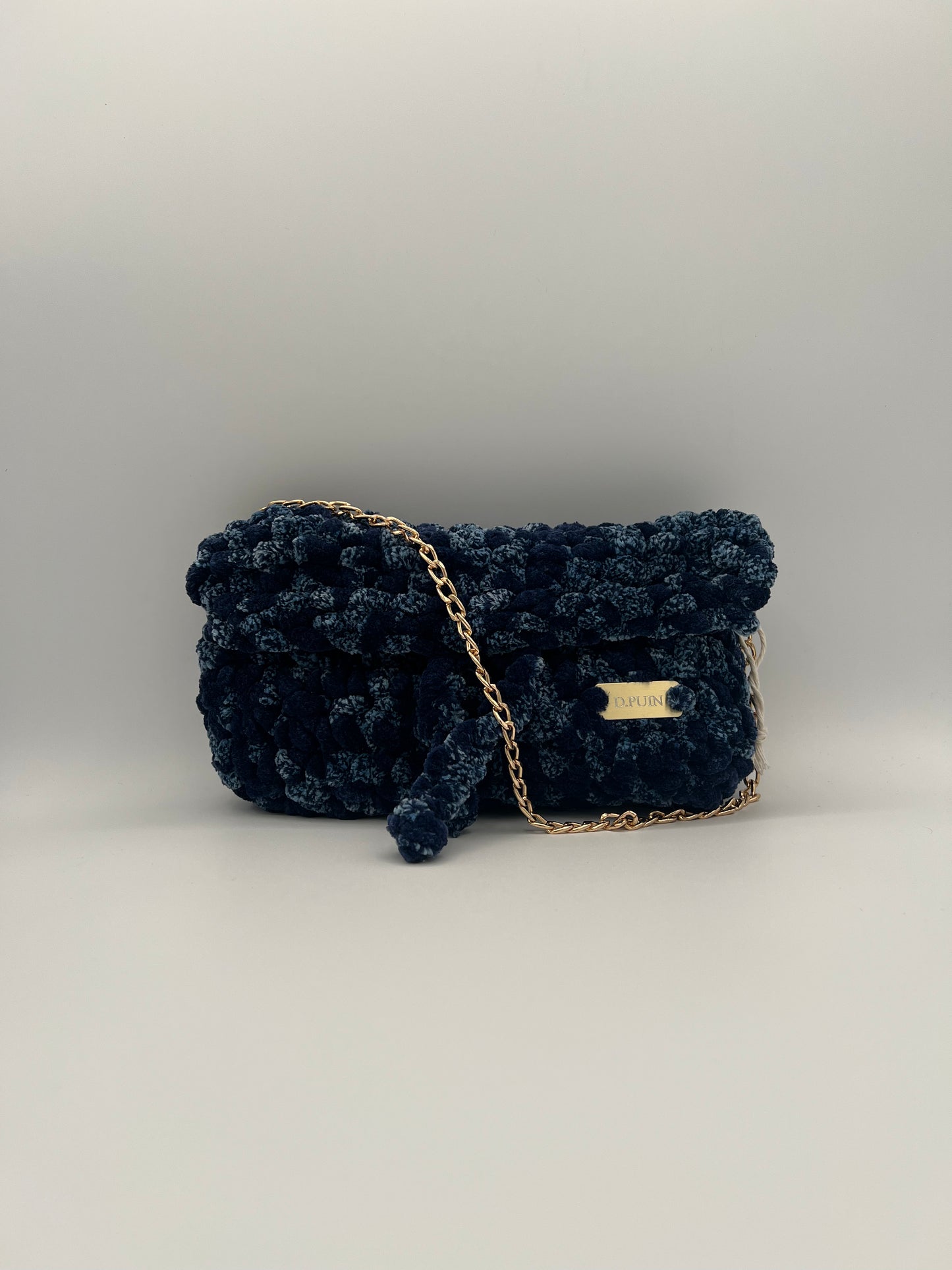 D.PUIN Handmade Crochet Bag – Blue Fluff