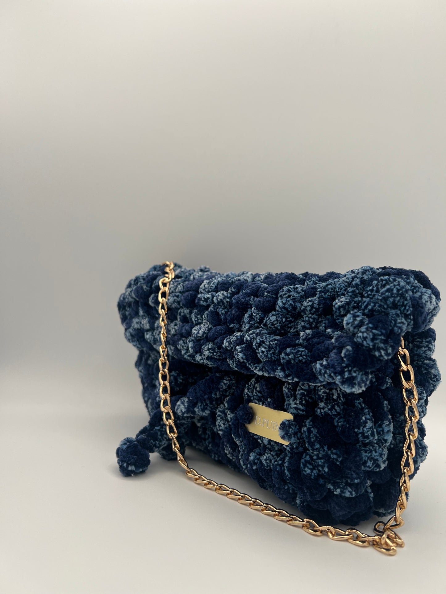 D.PUIN Handmade Crochet Bag – Blue Fluff