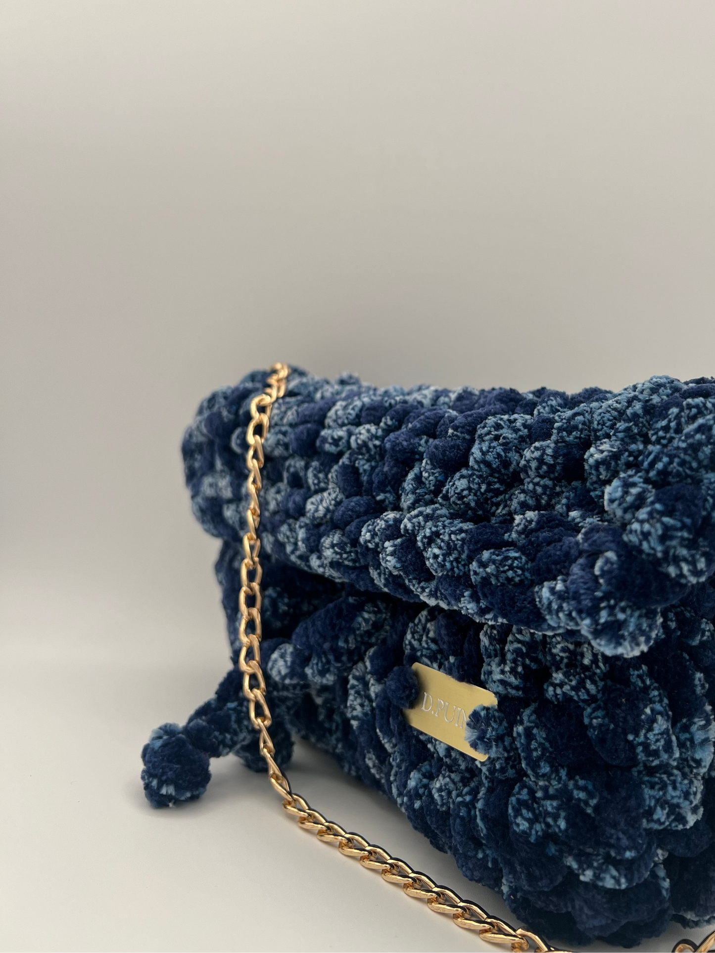 D.PUIN Handmade Crochet Bag – Blue Fluff