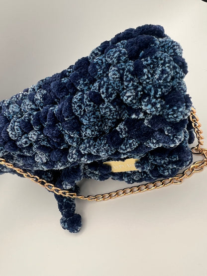 D.PUIN Handmade Crochet Bag – Blue Fluff