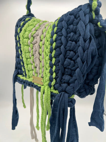 D.PUIN Handmade Crochet Bag – Neon Fringe