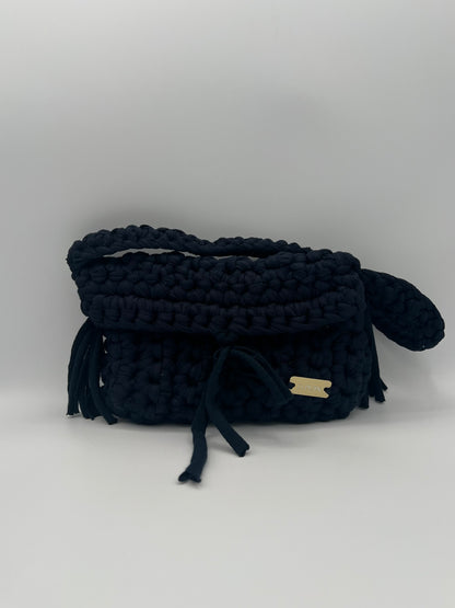 D.PUIN Handmade Crochet Bag – Black Side Bows