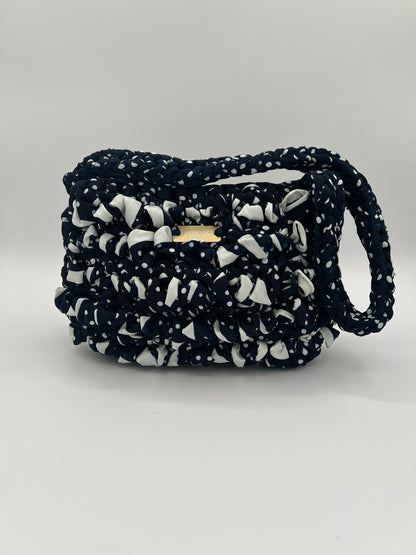 D.PUIN Handmade Crochet Bag – Blue Polka Breeze
