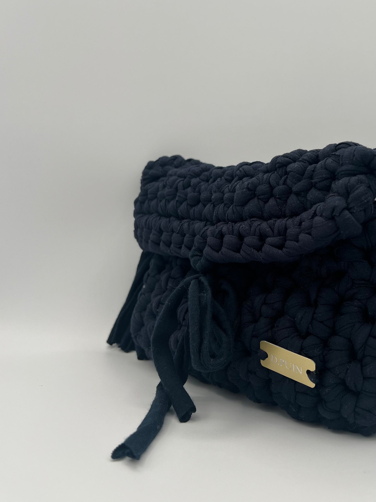 D.PUIN Handmade Crochet Bag – Black Side Bows