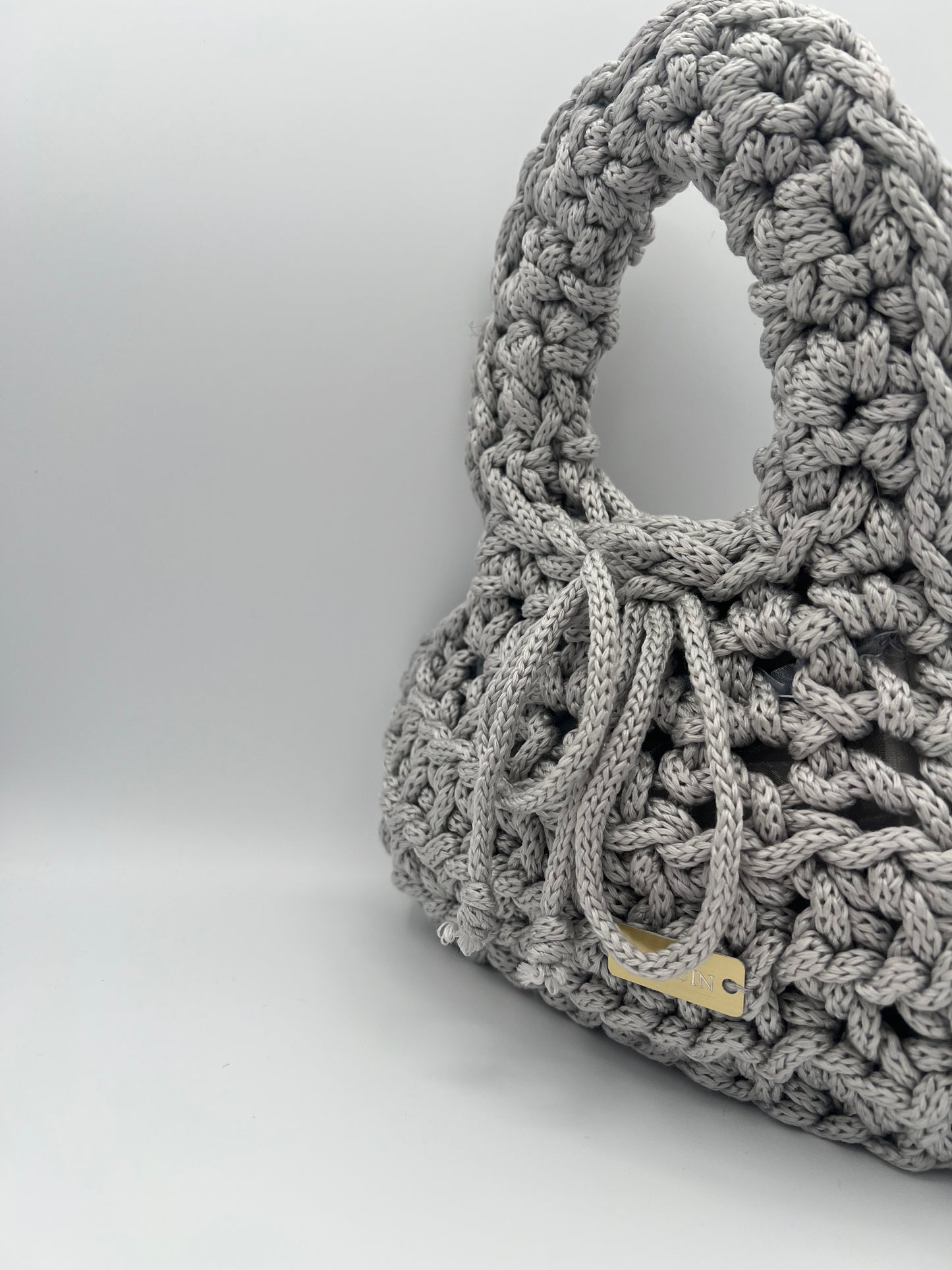 D.PUIN Handmade Crochet Bag – Silver Soft