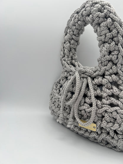 D.PUIN Handmade Crochet Bag – Silver Soft