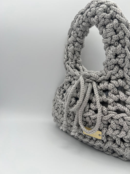 D.PUIN Handmade Crochet Bag – Silver Soft