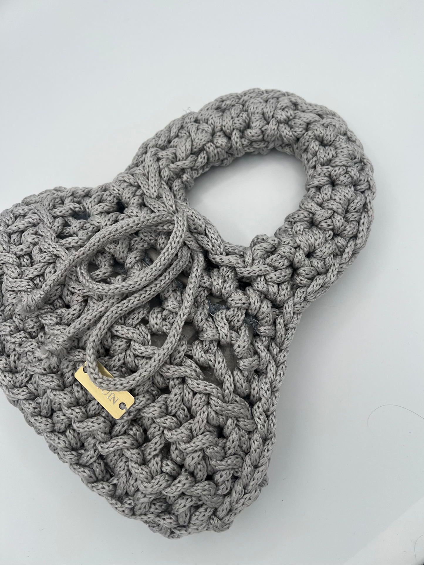 D.PUIN Handmade Crochet Bag – Silver Soft