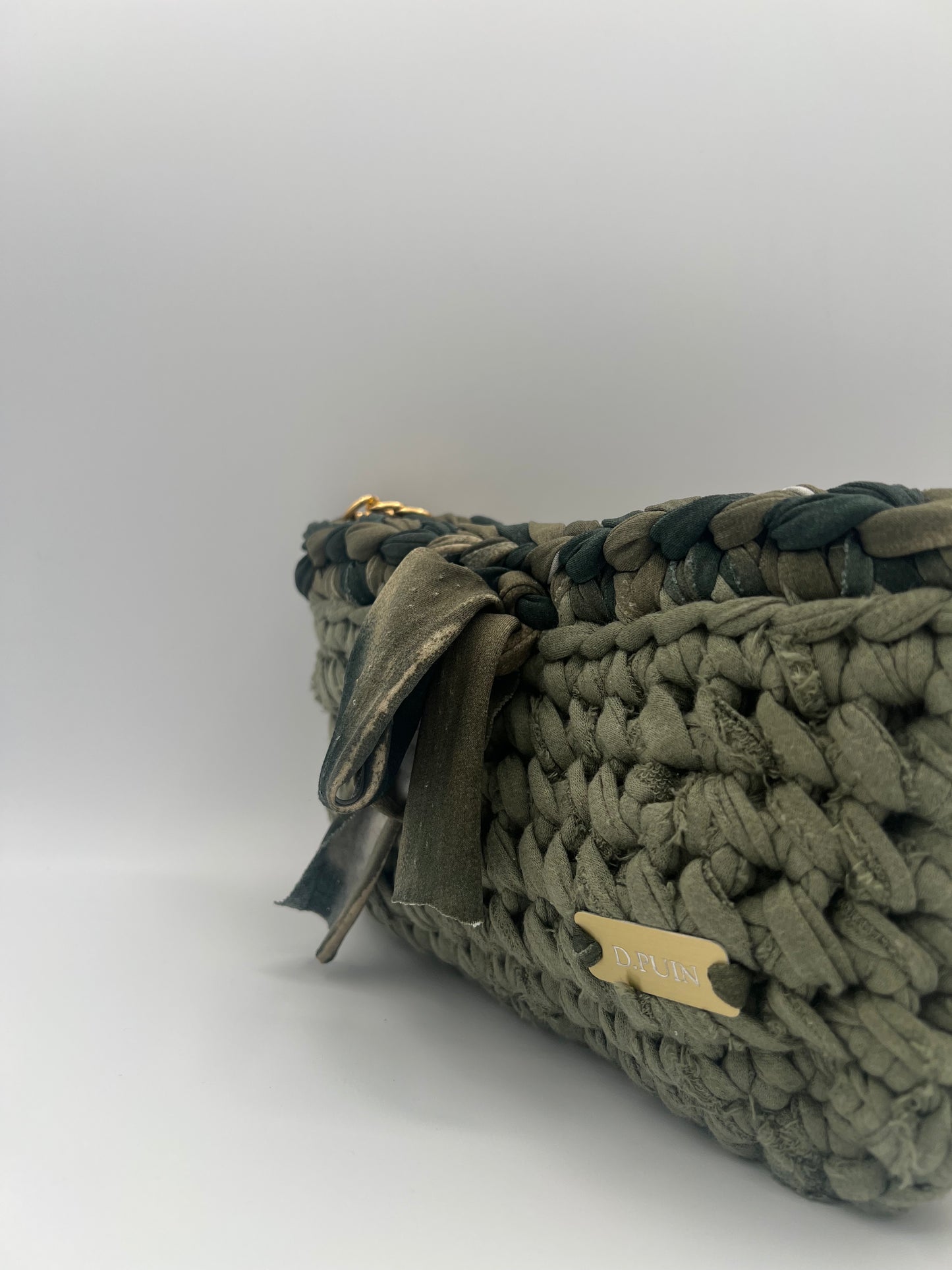 D.PUIN Handmade Crochet Bag – Olive Bow Chain