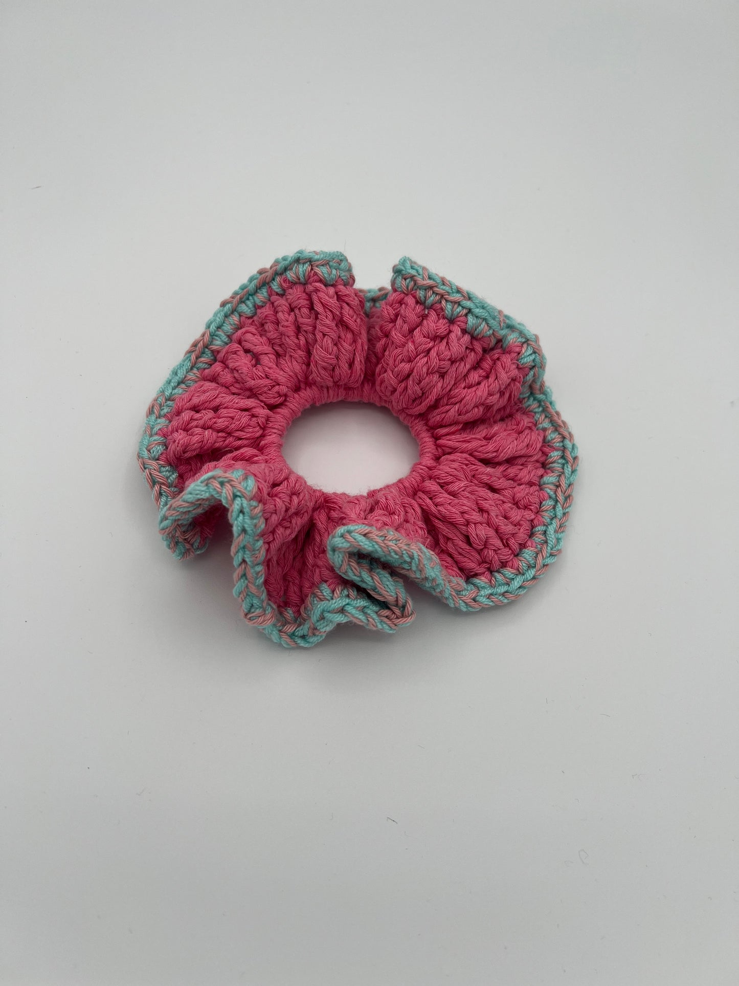 D.PUIN Handmade Crochet Scrunchie - Pink and Blue