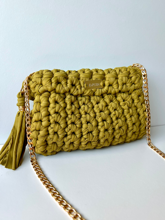 Green Pom Pom Bag