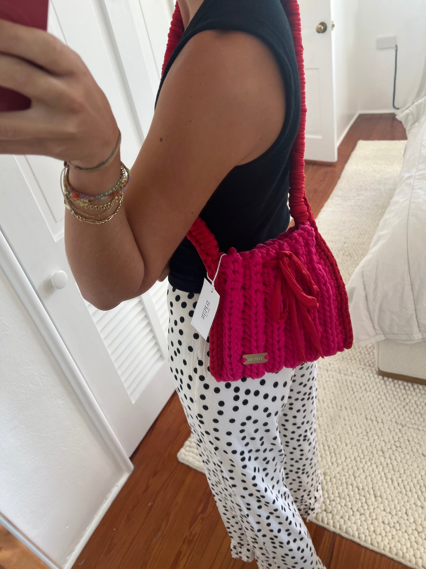 D.PUIN Handmade Crochet Bag – Fuchsia & Red