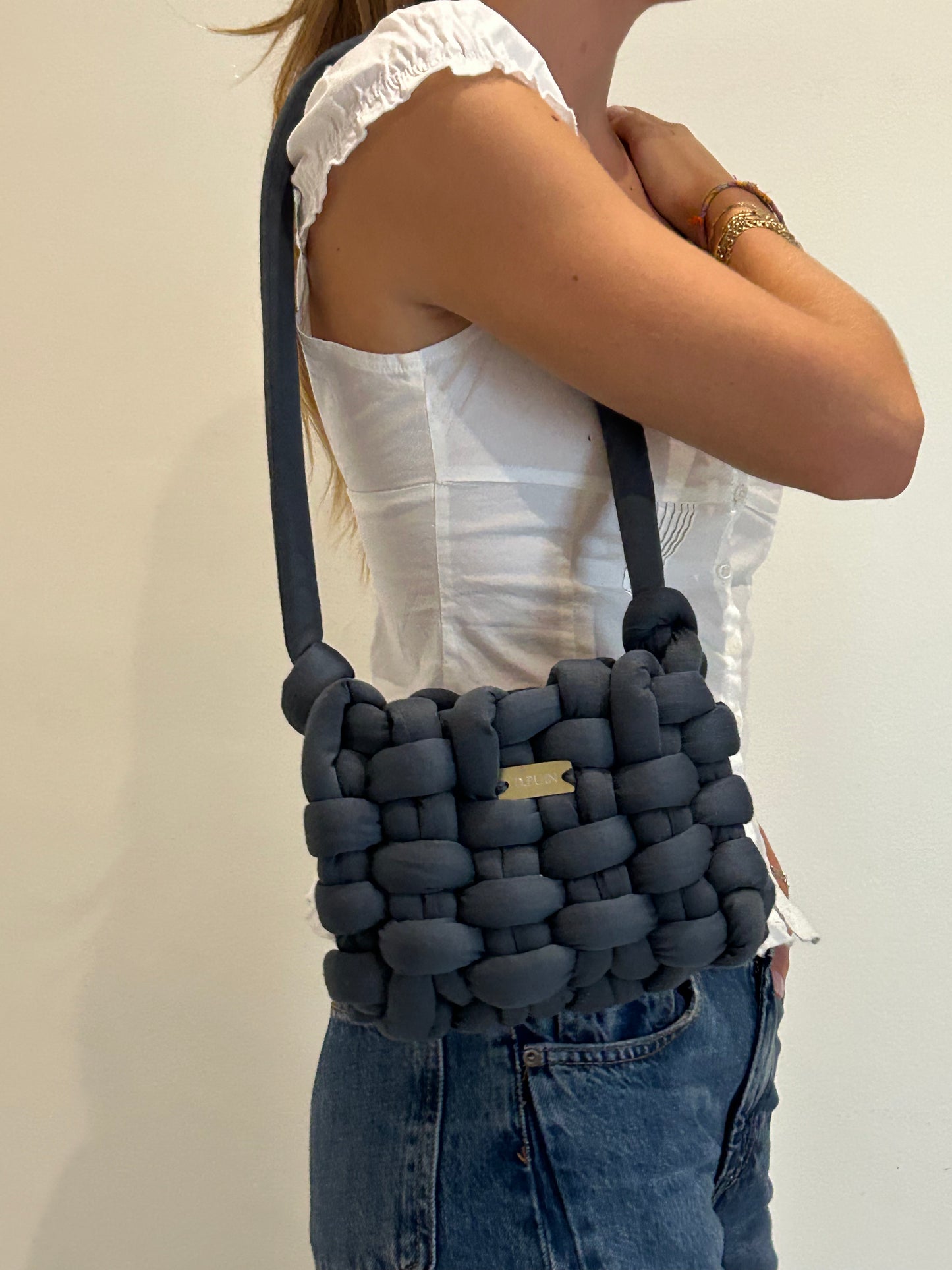 D.PUIN Handmade Crochet Bag – Midnight Puffs