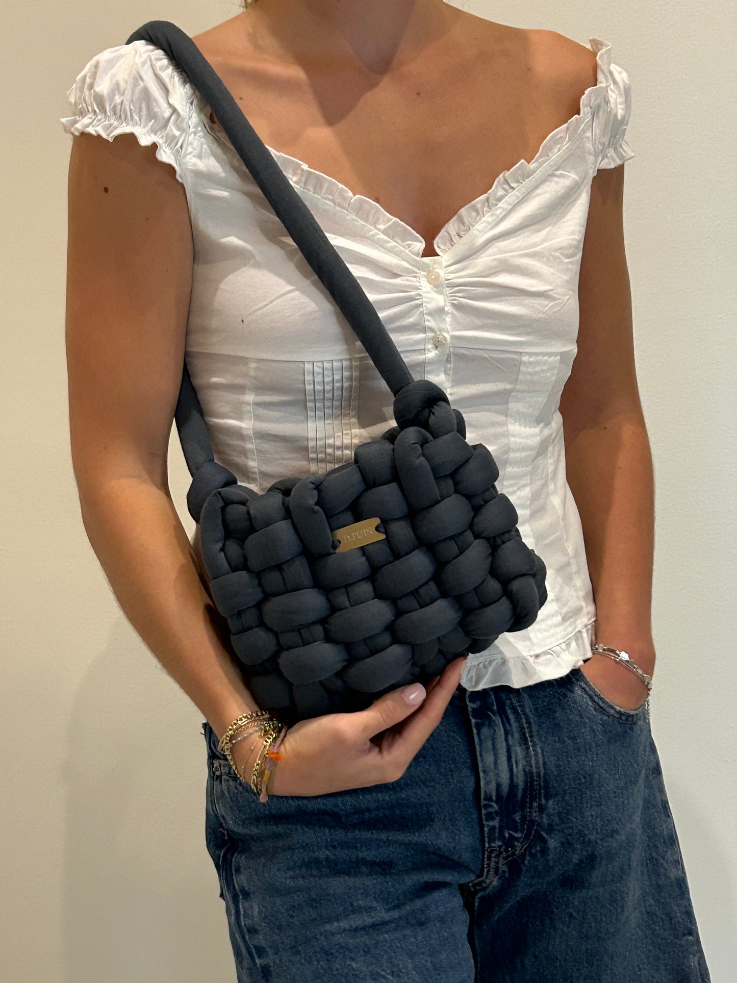 D.PUIN Handmade Crochet Bag – Midnight Puffs