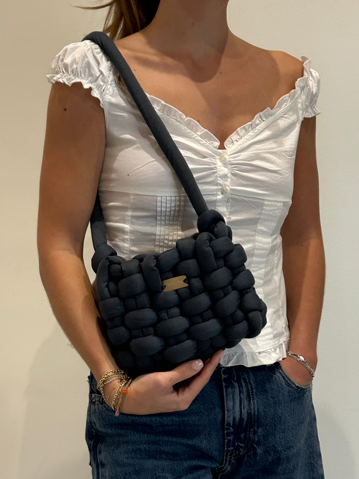 D.PUIN Handmade Crochet Bag – Midnight Puffs