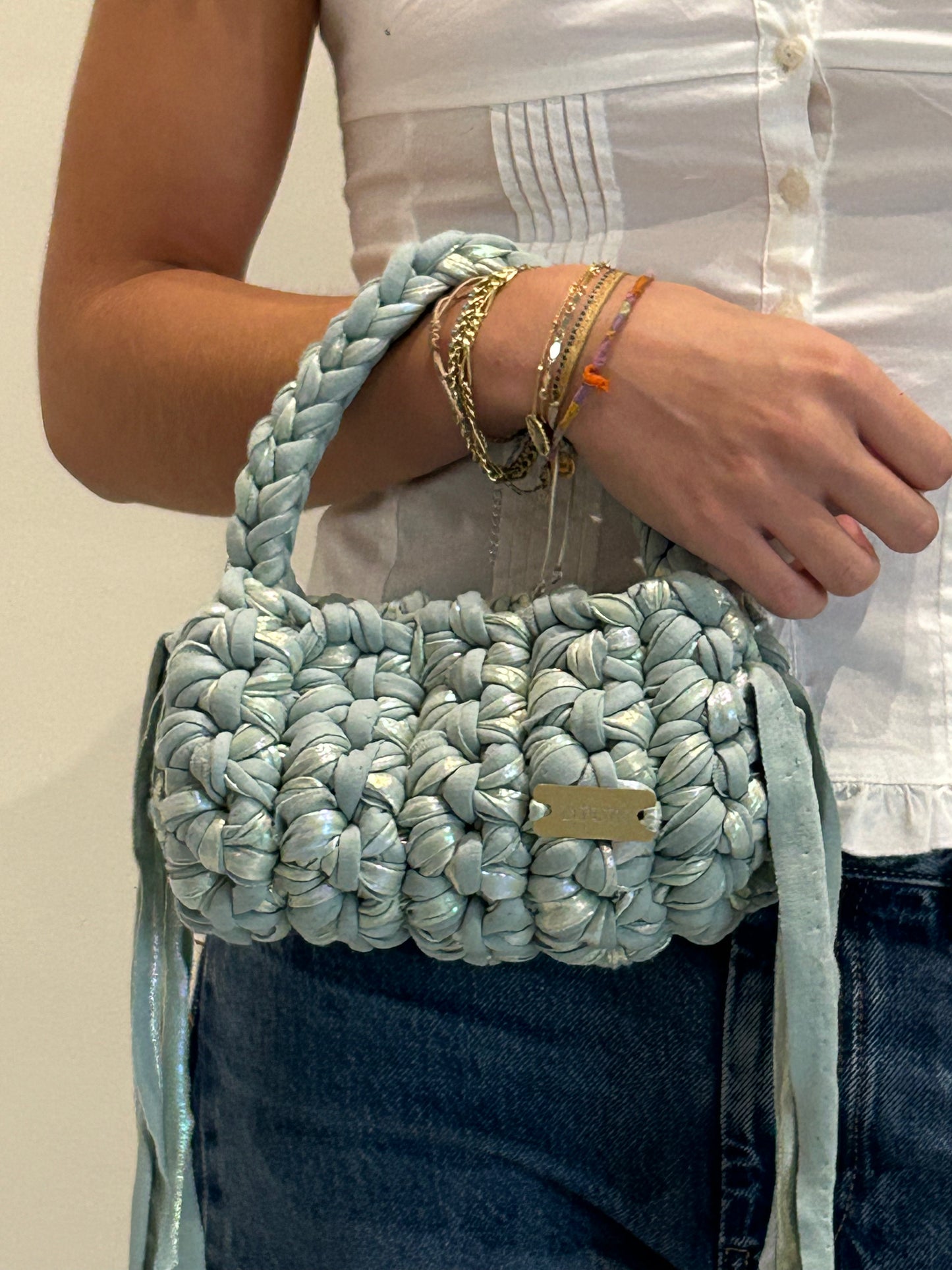 D.PUIN Handmade Crochet Bag – Seafoam Serenity